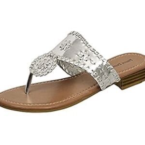 Pierre Dumas Silver Medallion Sandals